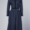 Tailleur en lainage bleu griffé Yves Saint Laurent Couture 1976