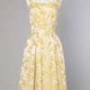 Robe 1950 en satin damassé jaune et blanc