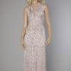 Robe longue 1960 en satin mauve et jacquard