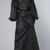 Tailleur en faille de soie noire griffée Yves St Laurent