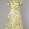 Robe 1960 en soie imprimée et lamée or
