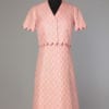 Tailleur robe et boléro rose et blanc 1960