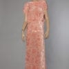 Robe longue 1930 en soie dévorée rose corail