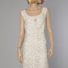 Robe 1960 blanche brodée de perles