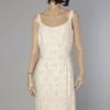 Robe en soie blanche 1960 brodée de paillettes et perles blanches