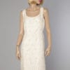 Robe 1960 en soie damassée brodée de perles et strass
