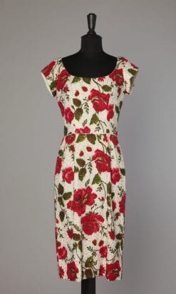 Robe 1960 tissage icat perlée argent