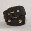 Ceinture en reps noir et œillets dorés