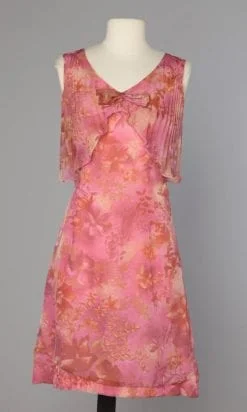 Robe 1960 en mousseline fleurie