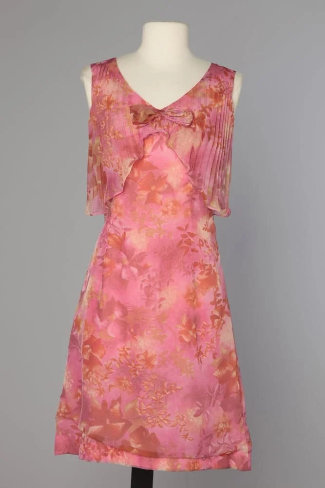 Robe 1960 en mousseline fleurie