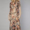 Robe 1930 en mousseline de soie imprimée