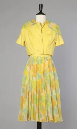 Tailleur en mousseline de soie imprimée et lin