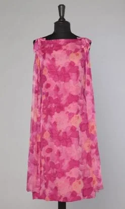 Robe 1960 en mousseline de soie imprimée