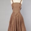 Robe en faille de soie marron glacé 1950