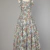 Robe de bal 1940 en faille de soie à fleurs