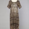 Robe 1925 en tulle noir et lame or à motifs egyptiens