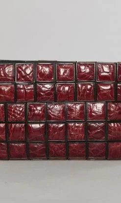 Sac 1940 en patchwork de croco rouge