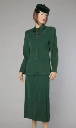 Tailleur vert bouteil 1940