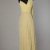 Robe longue en crêpe et mousseline vert anis