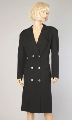 Robe 1980 - 1990 en crêpe noir Chantal Thomas