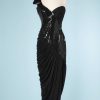 Robe du soir en paillettes noires et soie griffé Loris Azzaro