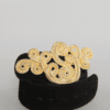 Ceinture en cuir et daim noir boucle dorée