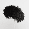 Chapeau 1950 en plumes de coq noir et vert irisé