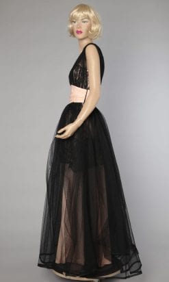 n1177_robe_longue_ball_tulle_noire_fond_rose_dentelle_noire_1950_pic001