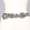 Ceinture en métal argenté tressée et pièces brillantes