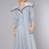Robe manteau 1950 en soie bleu ciel