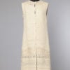 Manteau sans manches 1970 en lin tissé et brodé
