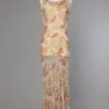 Robe longue en voile de vicose 1930 imprimée de fleurs