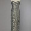 Robe en soie changeante bleue et or Loris Azzaro
