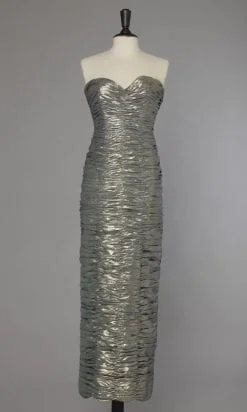 Robe en soie changeante bleue et or Loris Azzaro