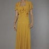Robe longue en mousseline jaune 1940