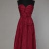 Robe bustier 1980 en faille de soie rouge Loris Azzaro