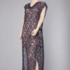 Robe tunique longue en dentelle violette 1920