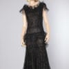 Robe en dentelle de soie art déco et volants en tulle de soie
