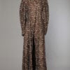 Peignoir en satin de soie marron jacquard motifs oriantaux