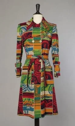 Manteau en popeline de coton imprimé Jean Louis Scherrer