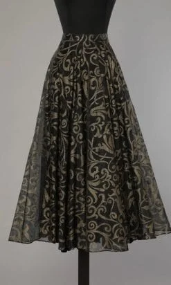 Jupe 1950 en organza noir et or