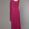 Robe longue 1970 en mousseline de soie rose Jean Patou