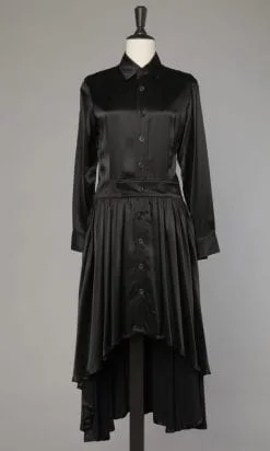 Robe en satin noir Griffé Yoji Yamamoto
