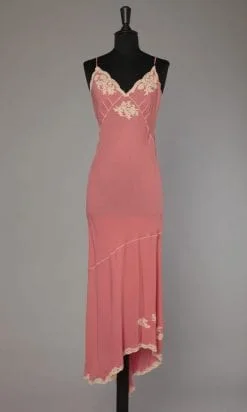 Robe combinaison en soie rose griffée Lolita Lempicka