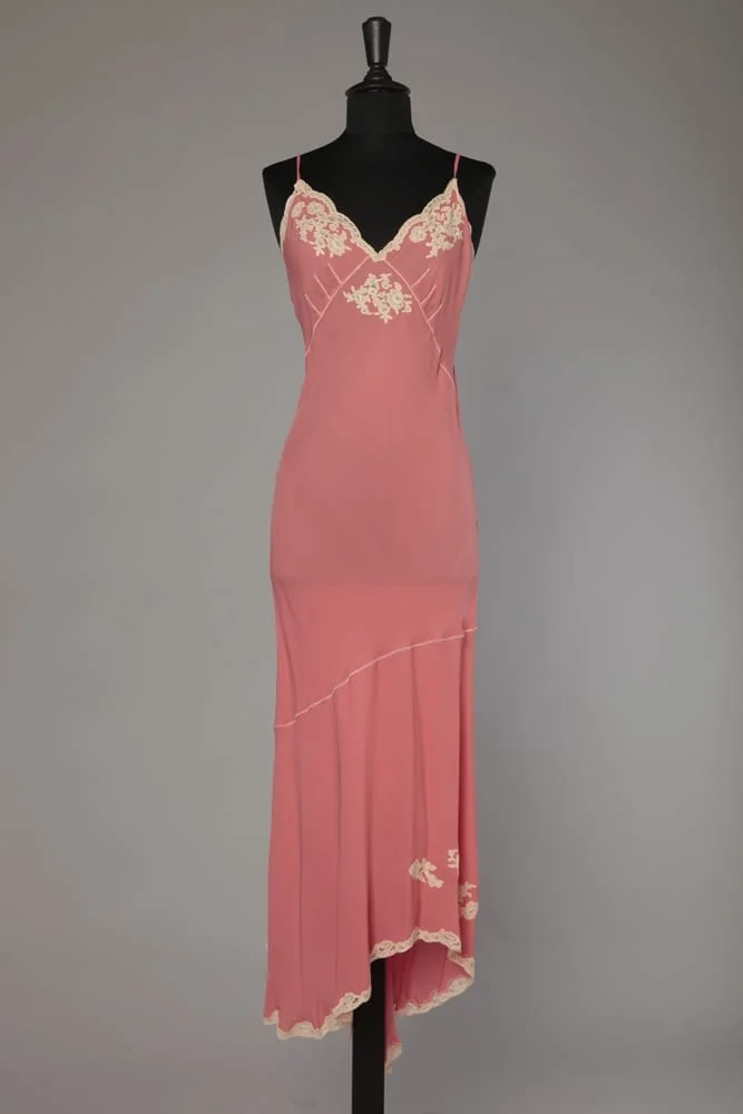 Robe combinaison en soie rose griffée Lolita Lempicka