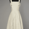 Robe 1950 en soie sauvage écrue griffée Jane Bonnet