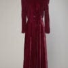 Peignoir XIX en velours de soie rouge bordeaux