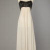 Chemise de nuit 1960 en satin nylon blanc et dentelle noire