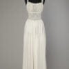 Chemise de nuit 1960 en satin nylon blanc et dentelle blanche