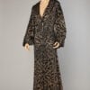 Long manteau du soir 1930 en satin noir et or